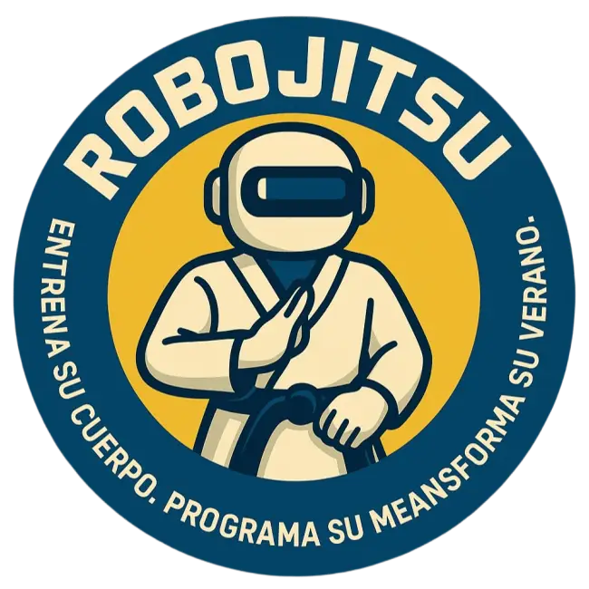 Logo Robojitsu, curso de verano para aprender robótica LEGO® + Jiu-Jitsu y Muay Thai